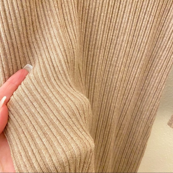 Asos Neutral Ribbed camel tan Maternity Maxi long sleeve dress - Picture 13 of 14